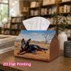 1pc, 2d Flat Printing, Tissue Box Desert Dog Pattern Printed Tissue Box, Suitable for Bathrooms, Living Rooms, Bedrooms, Dressing Tables, Coffee Table