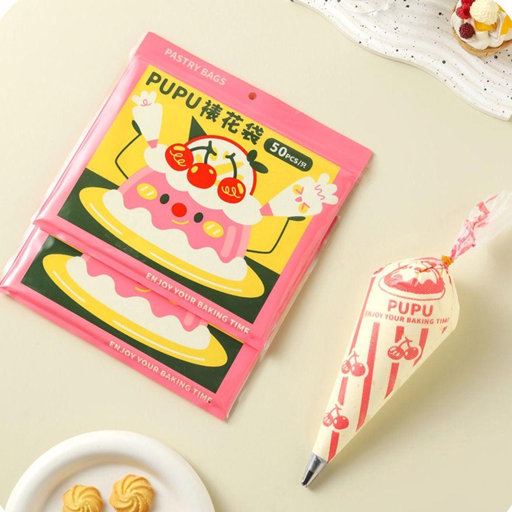 New Disposable Cream Piping Bag Thickened with 3 Piping Nozzles Decorating Bags Baking Decorating Bag Cream Tools