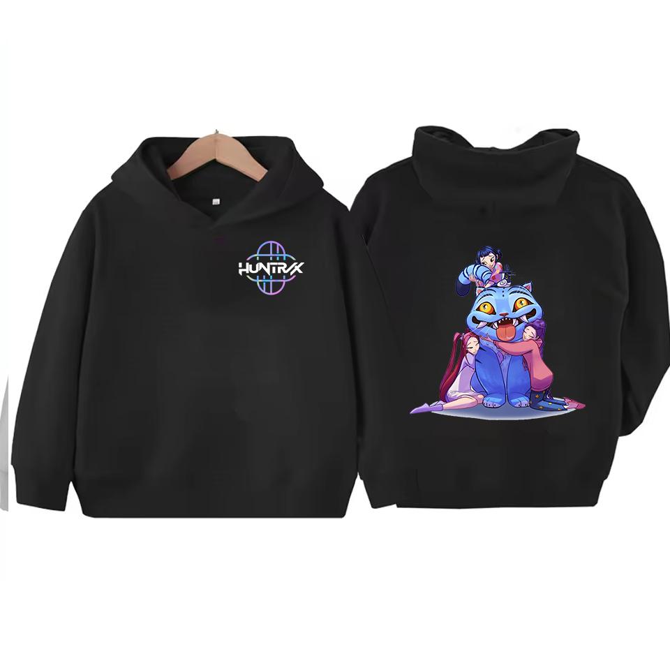 KPop Demon Hunter Rumi Derpy Cartoon Girls Boy Hooded Sweatshirt Warm Children's Korean Wave Fashion Casual Tops Casual Clothing