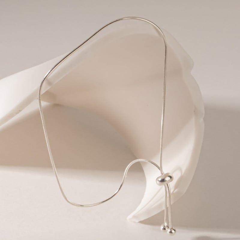 JEWNEL Silver925 Snake Chain Drop Pendant Chain Adjustable Levero Bracelet