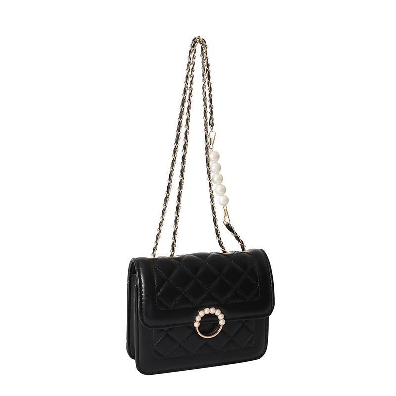 Rhombus Embroidery Thread Small Bag Women's 2025 New Small Fresh and Versatile Chain Messenger Bag Foreign Style Shoulder Small Square Bag Tide