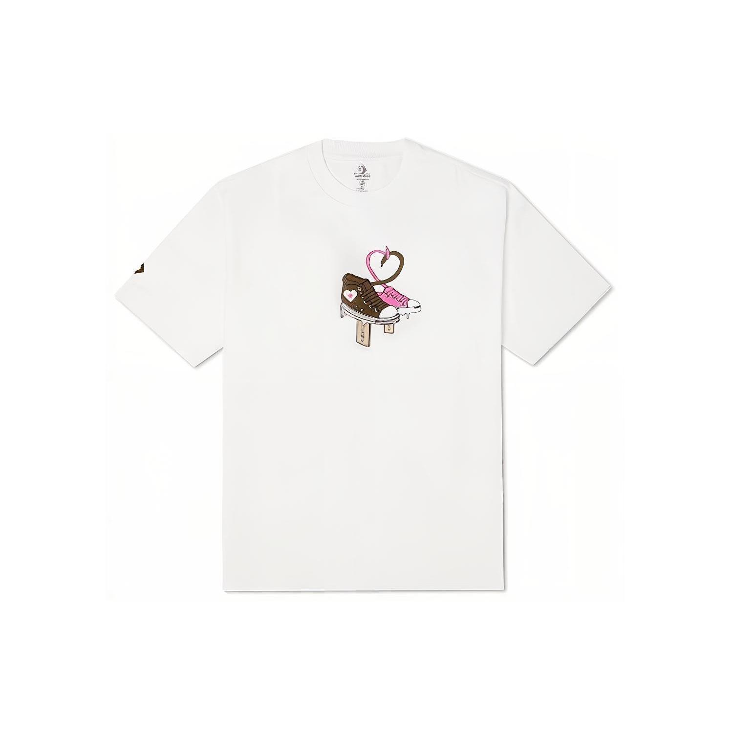 Men s Converse Sports Round Neck Breathable Short Sleeve White 10023156-A02 M
