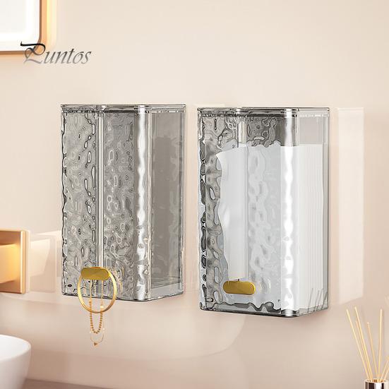 Tissue Box Wall-Mounted Tissue Storage Box Self-Adhesive Strong Load-Bearing Capacity Paper Towel Holder for Home
