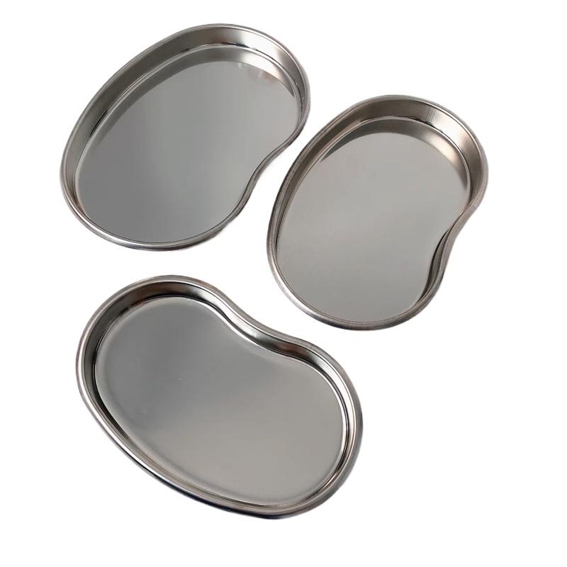 1PC Stainless Steel Tray Multi Functional Jewelry Storage Tray Cosmetic Tattoo Accesory Elbow Tray Irregular Design SML