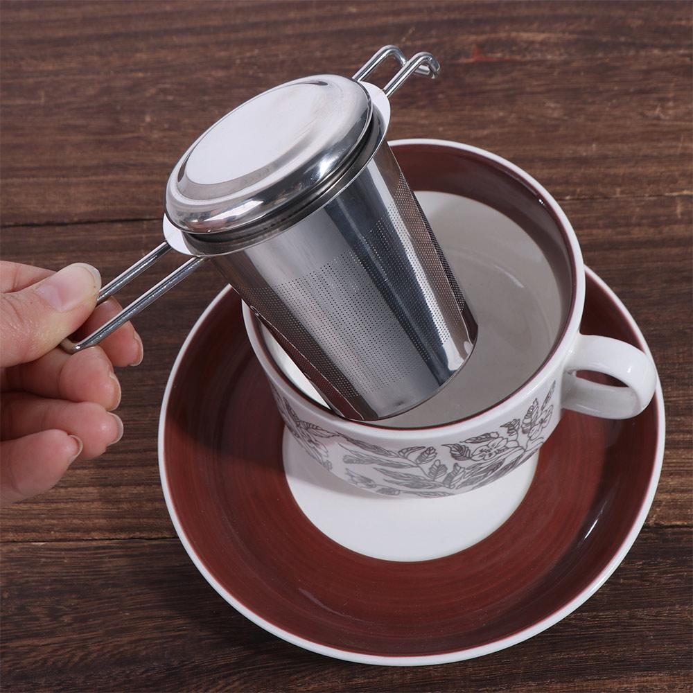 Stainless Steel Tea Filter with Lid Tea Brewer Household Tea Strainer Teapot