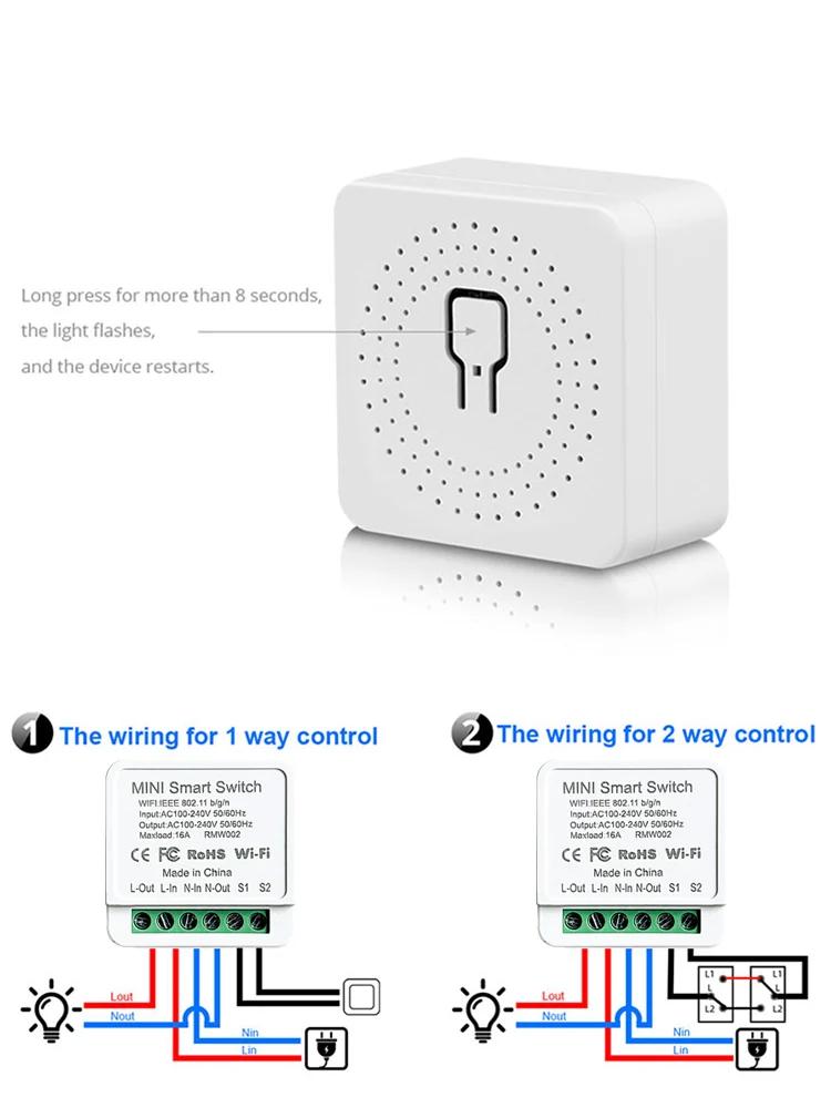 Cozylife Mini WiFi Smart Switch 16/20A Relay For Alexa and Google Home App Remote & Voice Control DIY Mode Timer Home Automation