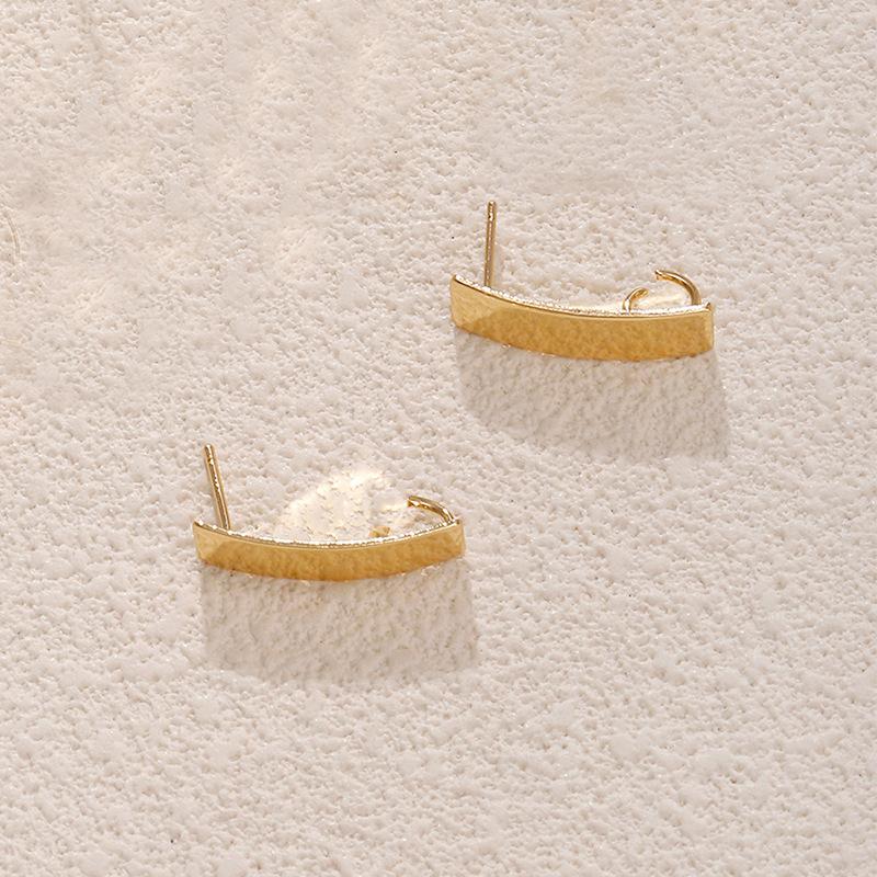 Irregular stud earrings head handmade DIY earrings accessories can be made 911 silver needle electroplating geometric accessories