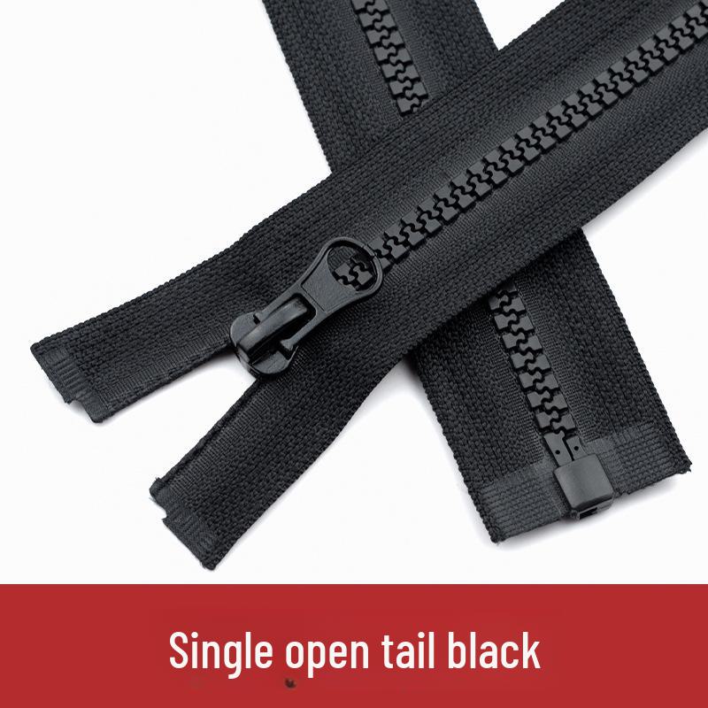Black Double-Head Resin Zipper for Jackets – No. 5 Long Double-Opening