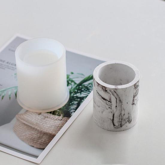 DIY Resin Pen Holder Mold Cube Cylinder Epoxy Resin Silicone Molds for DIY Flower Planter Pot Pen Holder Makeup Brush Organizer