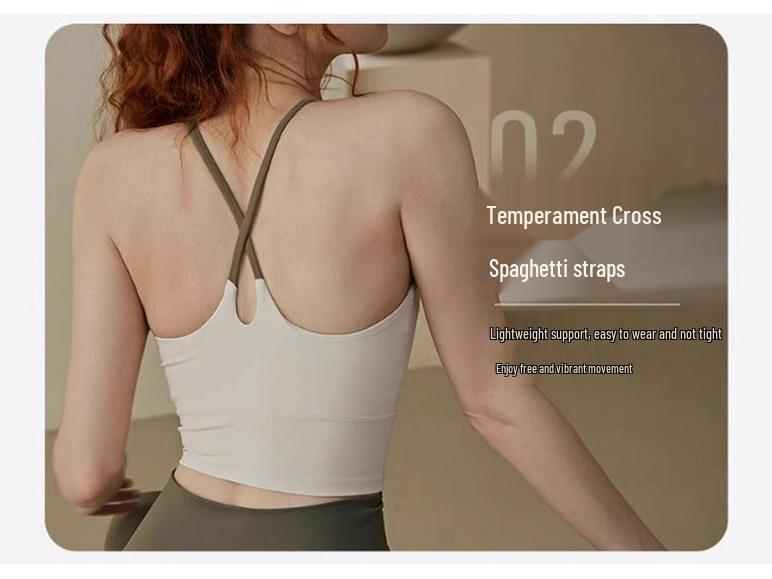 Stoßfester, schnell trocknender Sport-BH für Damen - Mit Trägern und Kreuzrücken-Design für Laufen, Pilates und Yoga