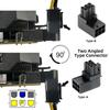 PW-021 2Pcs/Set ATX 6Pin Male to Female 90 Degree Up Down Angled Power Header Adapter for GPU Graphics Card