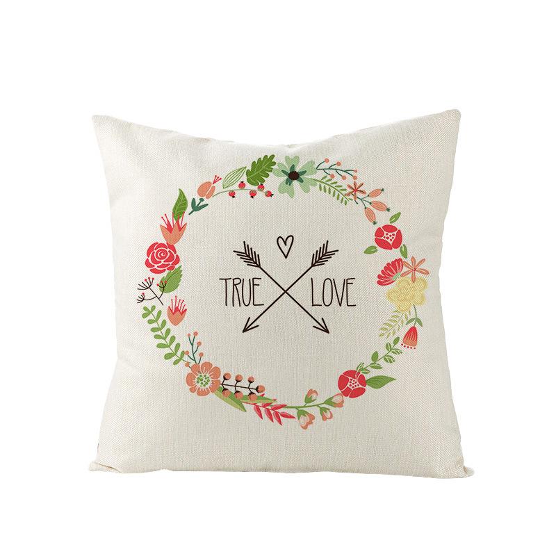 Valentine's Day Pillow Nordic Pink Car Rose Polyester Printed Cushion Sofa Cushion Home Products