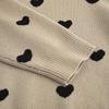 Girls' Heart Design Round Neck Long Sleeve Sweater - Korean Style Spring/Autumn Knitwear