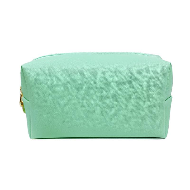 Dopaminová kožená kosmetická taška na úschovu make-upu, osmihranná malá čtvercová taška, jednoduchá jednobarevná dárková kosmetická taška