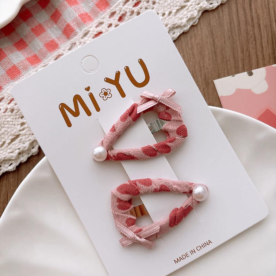 2pcs/set Children Candy Hairpins Fabric Plaid Girls Hair Clips Cute Barrettes Bangs Side Clip Hairclip Hair Headwear Accessories