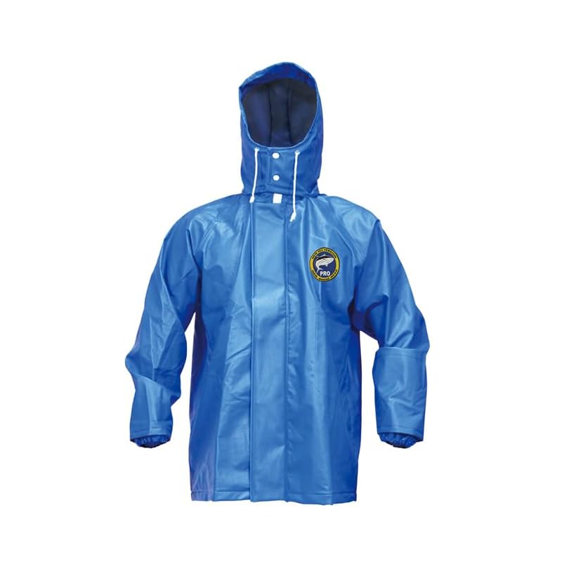 

[Sea version] professional raincoat pvc jumper factory For business use fishing Fisheries wear (T blue, LL)
