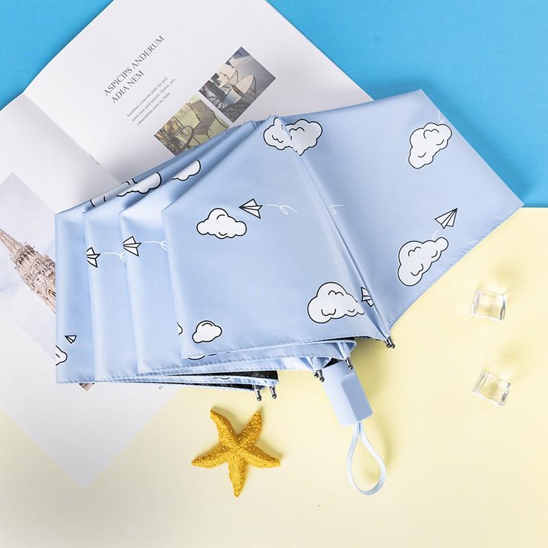 Automatic Manual Folding Umbrella Sun Rain Protection UPF50 Black Coating Cartoon Design 8-Rib Lightweight Adult