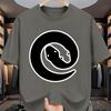 Yin Yang Snake Graphic Tee Men Casual Short Sleeve ONeck Print TShirt Summer Breathable Top