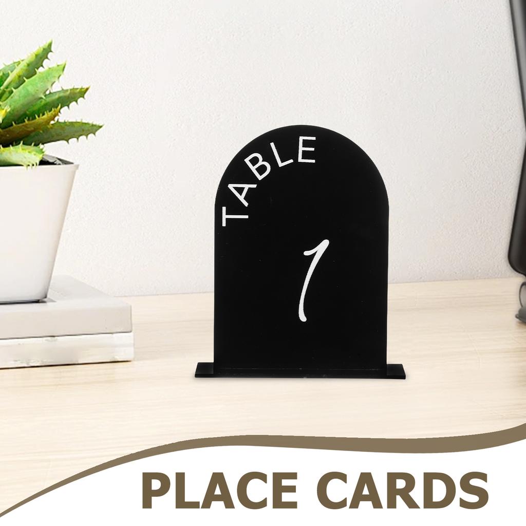 10Pcs Black Acrylic Table Numbers Wedding Arched 3D Design Self Stand Table Number Plates for Reception Event Restaurant Cafe