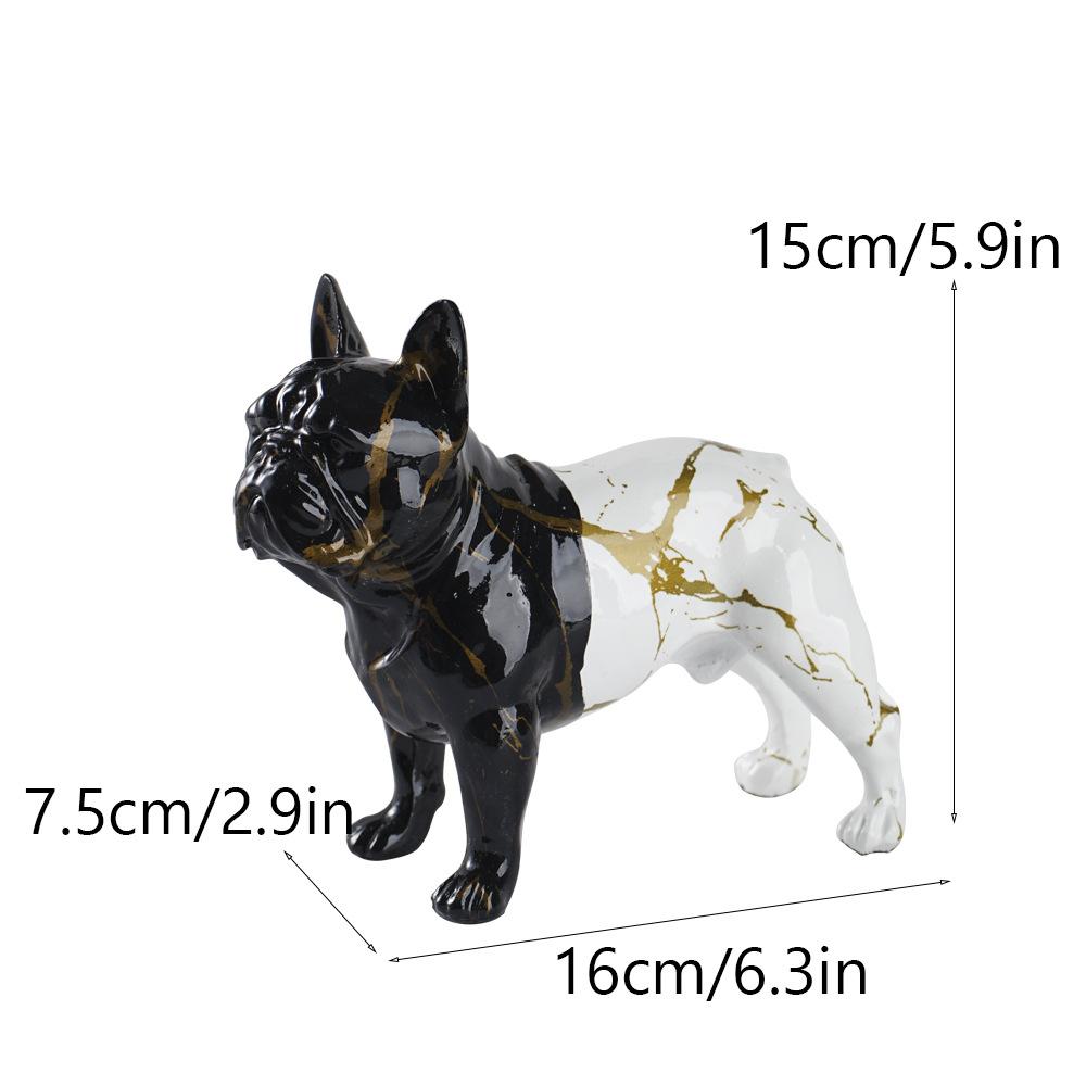 New Creative Water Transfer Printed Bulldog Figurine Graffiti French Bulldog Home and Office Decoration Craft