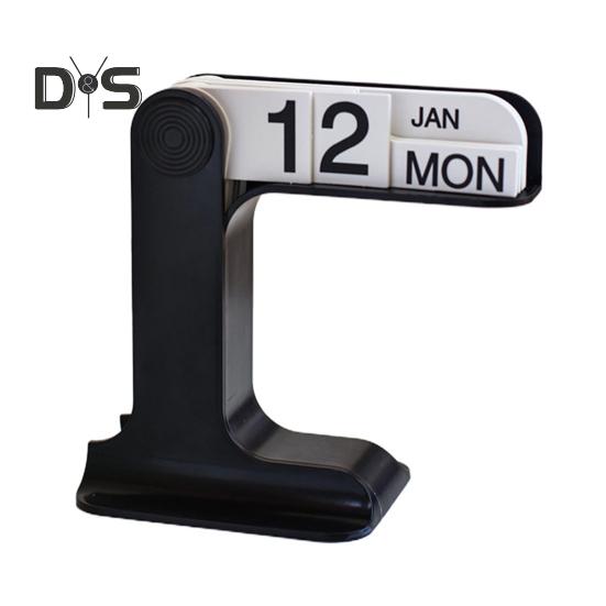 

Перекидной вечный календарь 2024-2025 Пластиковый настольный календарь Ежемесячный еженедельный органайзер Ежедневный график Планировщик настольного украшения Домашний офис Декор чёрный