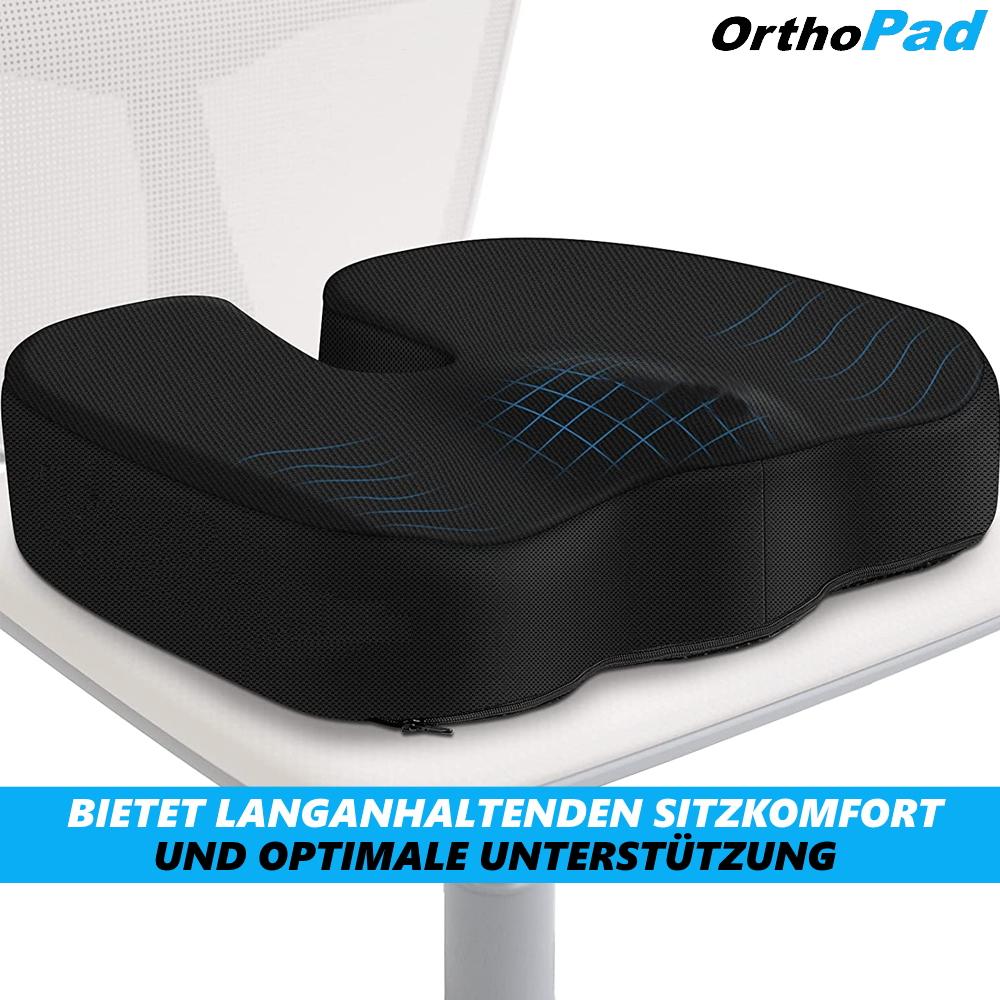 OrthoPad Sitzkissen Orthopädisches Steißbeinkissen Stuhlkissen Sitzerhöhung Foam