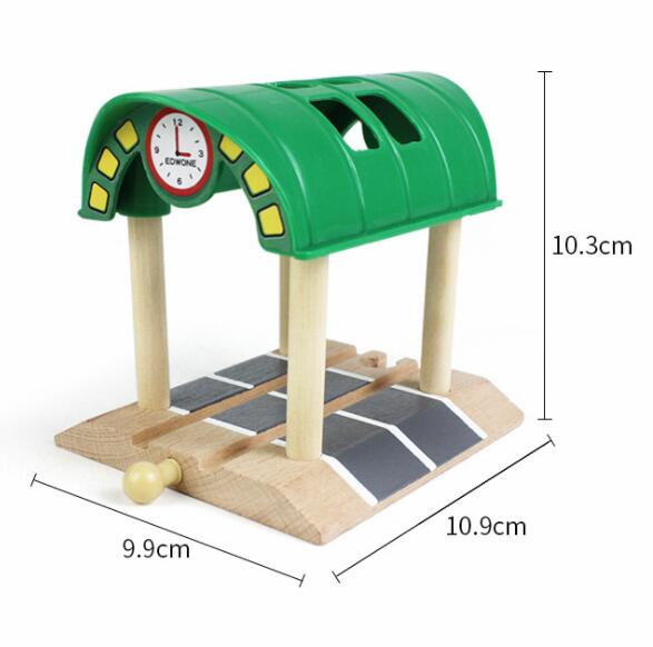 Wooden Train Track Accessories Parking Lot Railway Station Fit for Thomas Biro Multiple Tracks Educational Toys for Children