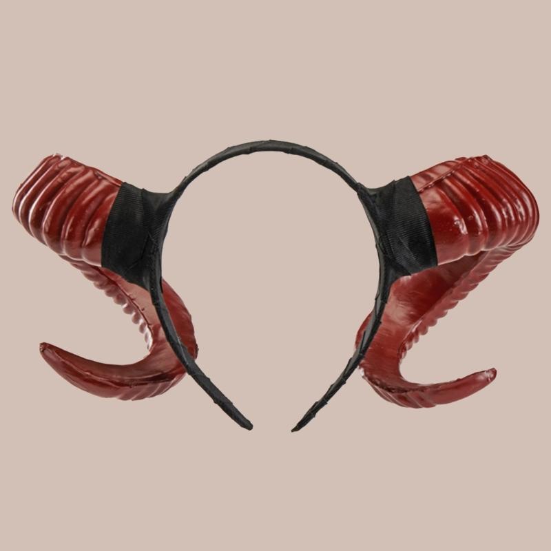 Cosplay Devil Horn Hairband Goat Horn Hairhoop Dress Up Costume Gothic Headband