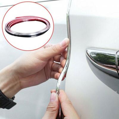 2M Chrome Car Door Body Guard Scratch Protector Strips Molding Trim Accessories