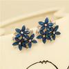 Korean Version New Sweet Color Sweet Small Fresh Flower Zircon Sparkling Diamond Exaggerated Fashion Temperament Earrings