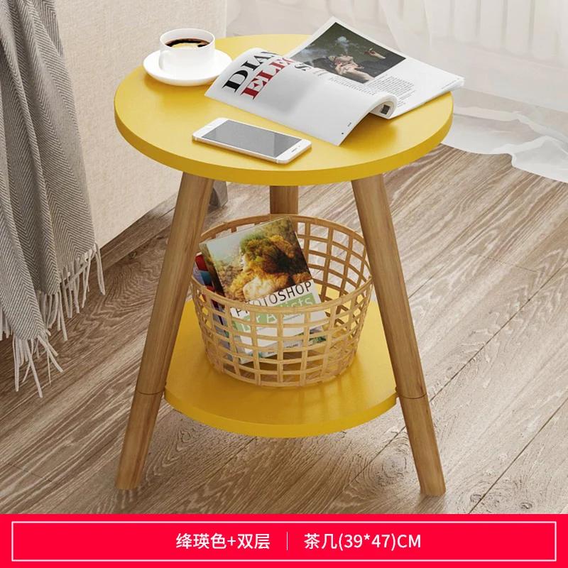 Simple Modern Balcony Small Coffee Table Living Room Small Apartment Sofa Side Table Simple Home Bedroom Small Round Table WF102