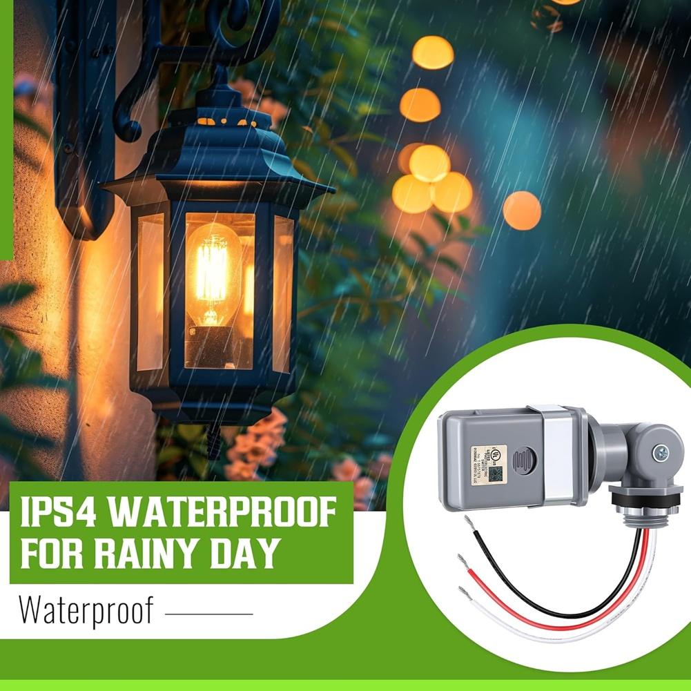4 Pack Photocell Sensor for Outdoor Lights, 120VAC 50/60 Hz Photocell IP54, Swivel Mount Photocell, Dusk to Dawn Sensor China Mainland