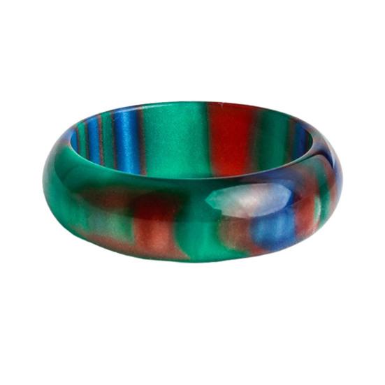 Wide Smooth Resin Lady Ring Colorful Cloud Thick Ring Jewelry Accessory