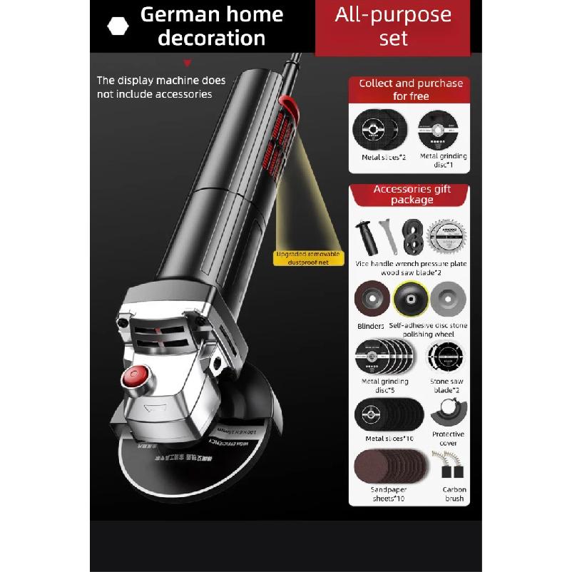 Pure Copper Motor Angle Grinder Polishing Machine Multifunctional Small Polishing Cutting Machine Hand Grinding Wheel Household