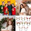 Reindeer Antler Headband Ornament Adjustable Size Christmas Reindeer Headband with Soft Antlers and White Sphere