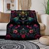 "Bat & Floral Fantasy: Artistic Wall Decor"Blanket Flannel Throw Blanket for Sofa, Bed, Travel, Camping, Office, Couch, Chair, And Bed Gift