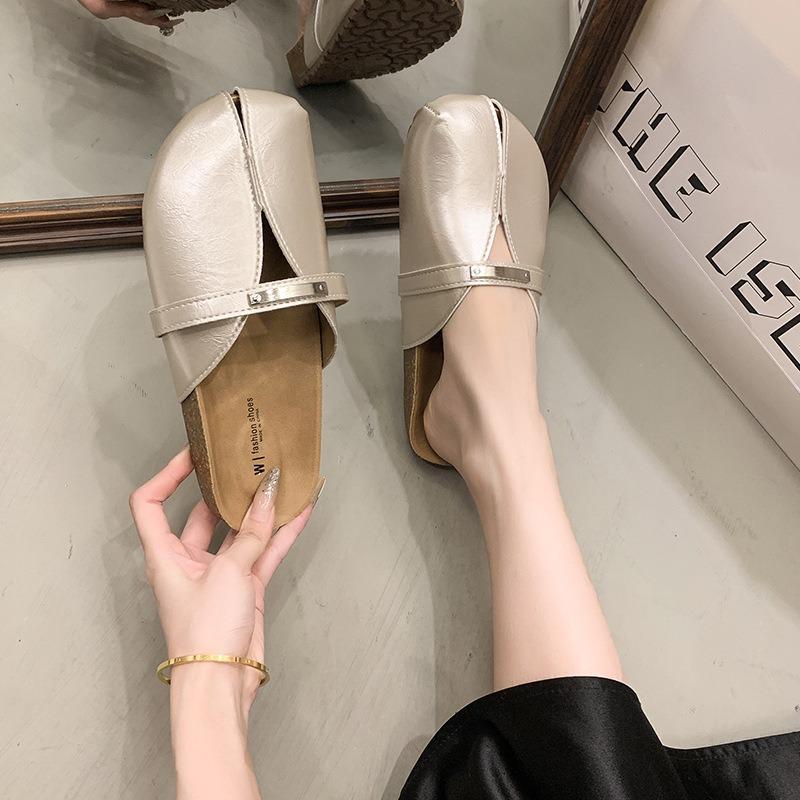 thick-soled bag head half slippers women wear new beach shoes in summer versatile lazy casual sandals shoes