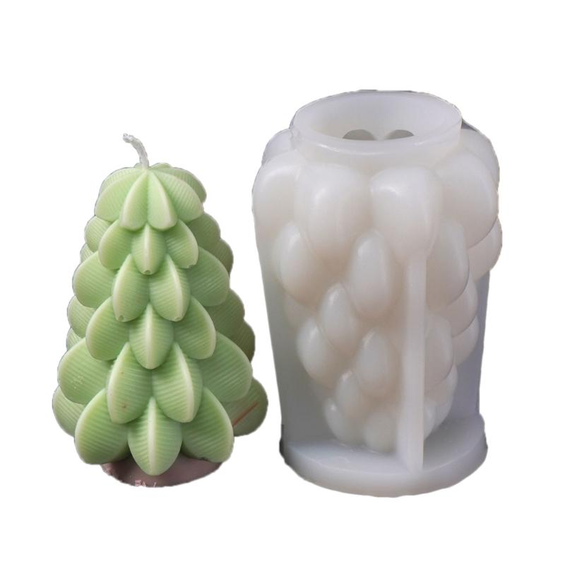 Christmas Tree Shape Silicone Mold for Making Candle Soap Christmas Pillar Candle Silicones Mould For Holiday Decoration
