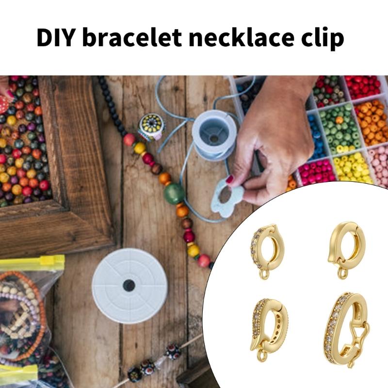 Elegant Cubic Zirconia Clasp Portable for Pearls Enhancing Push Connectors Jewelry Accessory for Bracelets Necklacer