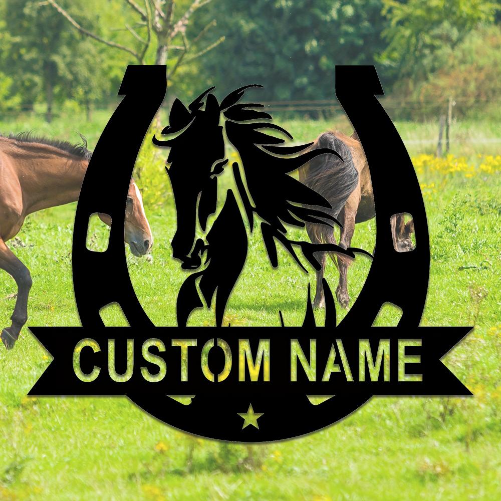 Metal Sign Horse Wall Art Home Outdoor Decor Personalized Gift