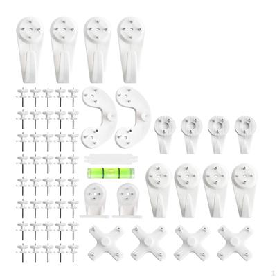 62x Picture Hanging Kit,Hardwall Hangers No Damage Wall Non Trace Hooks for