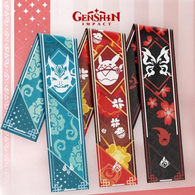 Anime Genshin Impact Soft Scarf Zhongli Hutao Cartoon Warm Shawl Wrap Genshin Klee Thick Muffler Neckerchief Winter Head Scarf