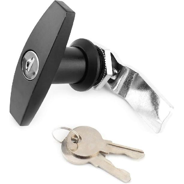 T Handle Door Lock, Trailer Locking Latch, RV Garage Door Lock, Suitable for Trailers and RV Tops, Etc(Black)