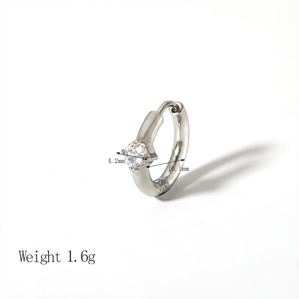 

10mm Zirconia Hoop Earrings For Women Gold Color Stainless Steel Crystal Drop Earrings