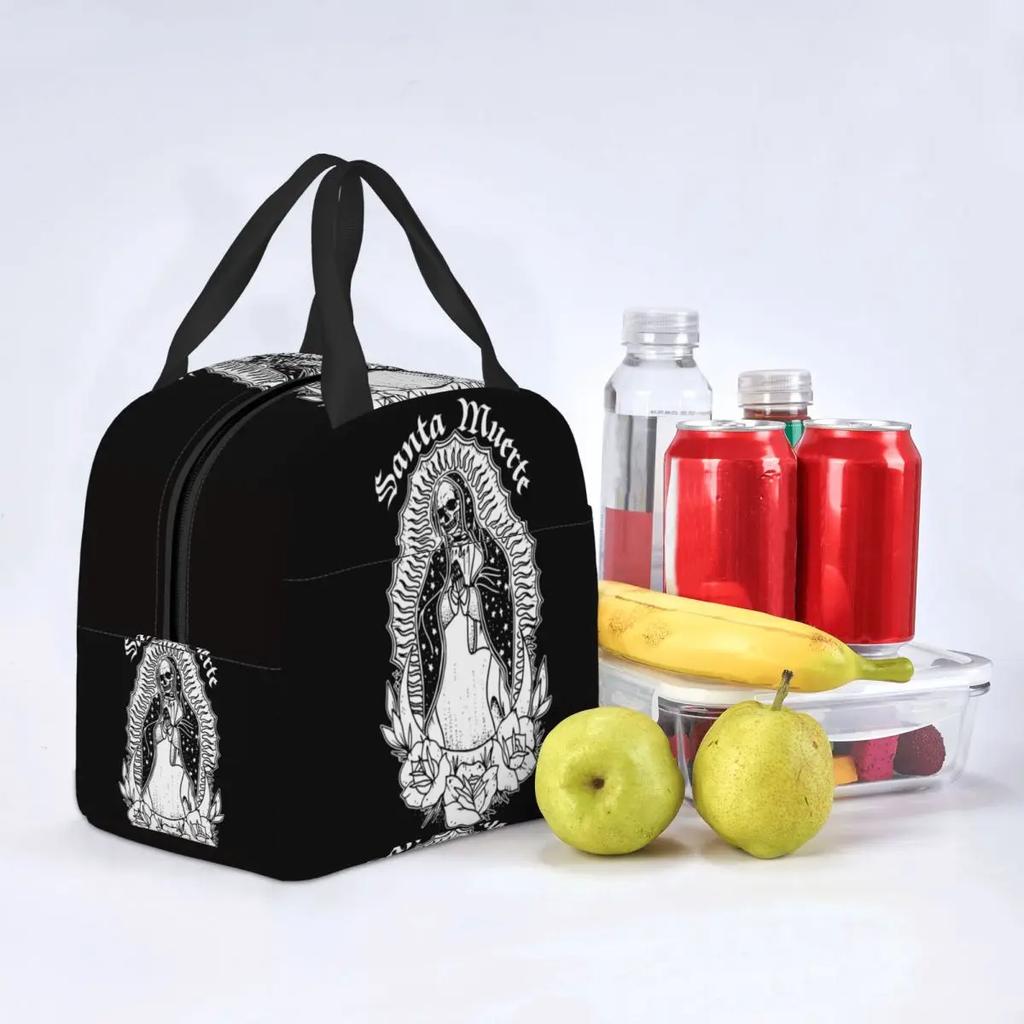 Santa Muerte Sfânta Moarte Cutii de Prânz Portabile Femei Impermeabile Mexicane Ziua Morților Craniu de Zahăr Răcitor Termic Izolat pentru Mâncare