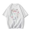Women's Retro Graffiti Cotton T-Shirt - Chic Hong Kong Style 2025