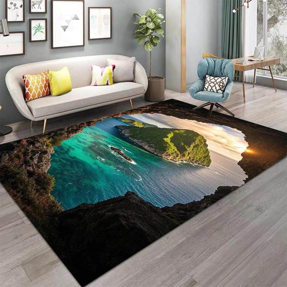 

Nature Scenery Beach Reef Carpet Rug Non-slip Floor Mat for Living Room Bedroom Home Sofa Kids Decor 60*90cm