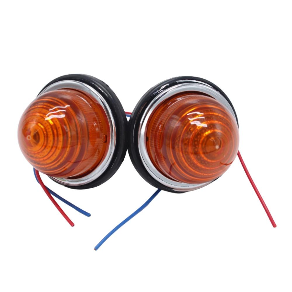 2x L594 Amber Indicator Lamps Lights For Land Rover Classic Mini Lucas 1958-1986