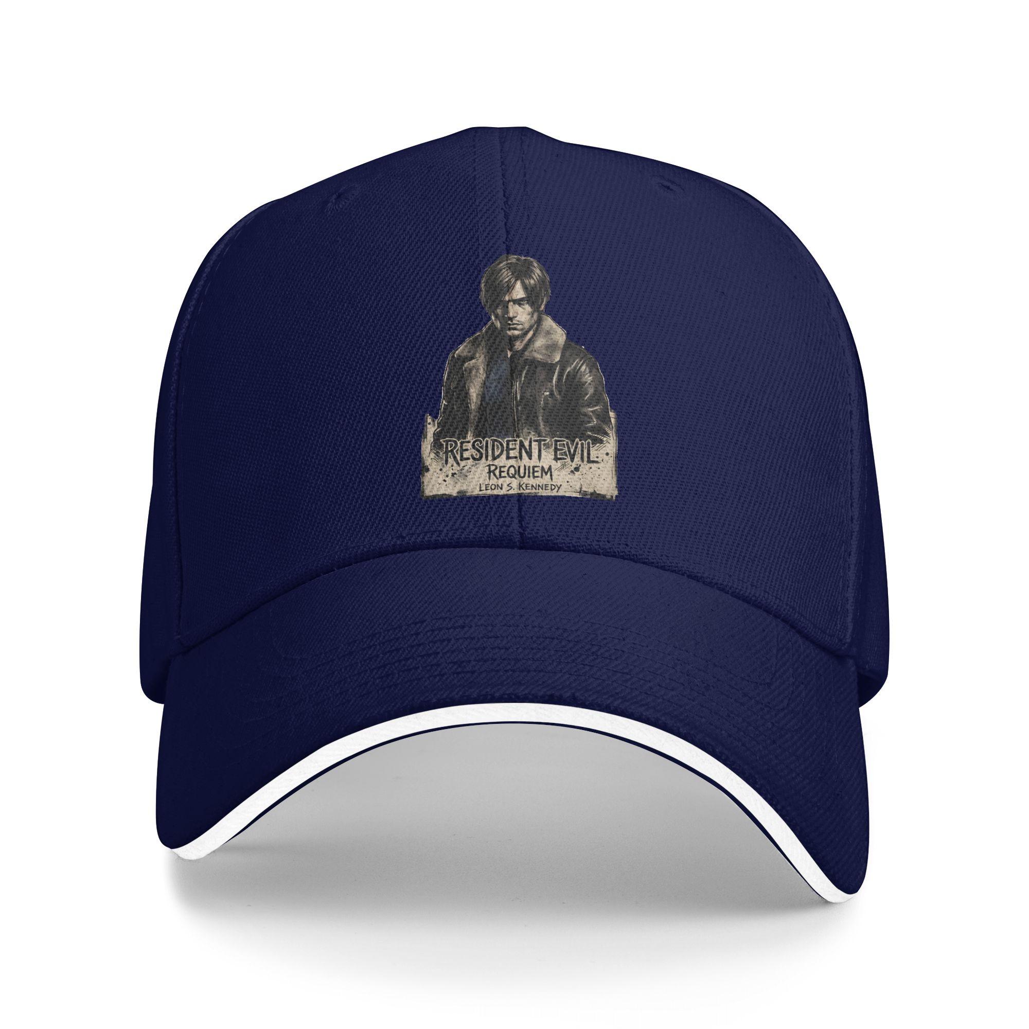 

Leon Kennedy Residents Evils Requiem Older Design Gravel Charm Sun Baseball Cap Spring Design Trucker Hat Fishing Snapback Cap As Picture темно-синього кольору