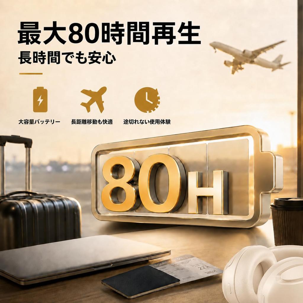 Bluetooth Wireless Headphones with 6 Silicone ANC Noise Up to 80 Hours AI IPX7 Latest Bluetooth Dual Multipoint Comfortable and Lightweight Noise